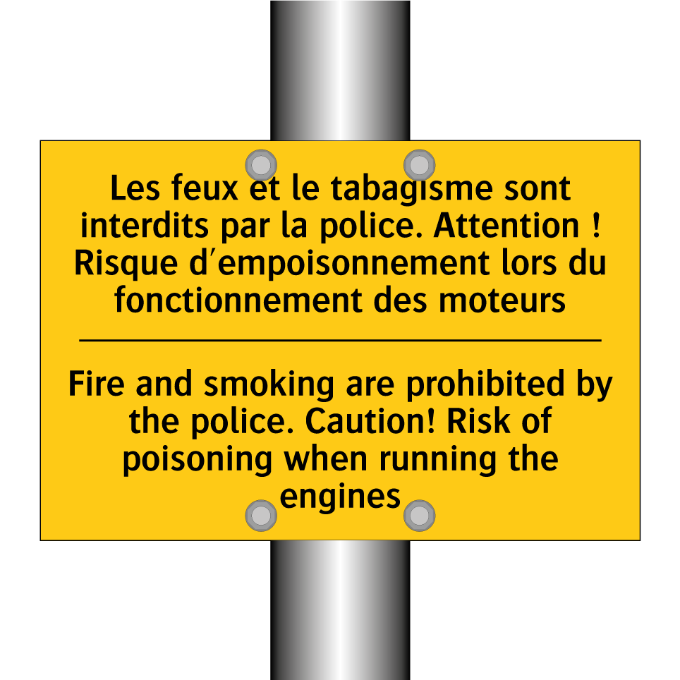 Les feux et le tabagisme sont  /.../ - Fire and smoking are prohibited  /.../