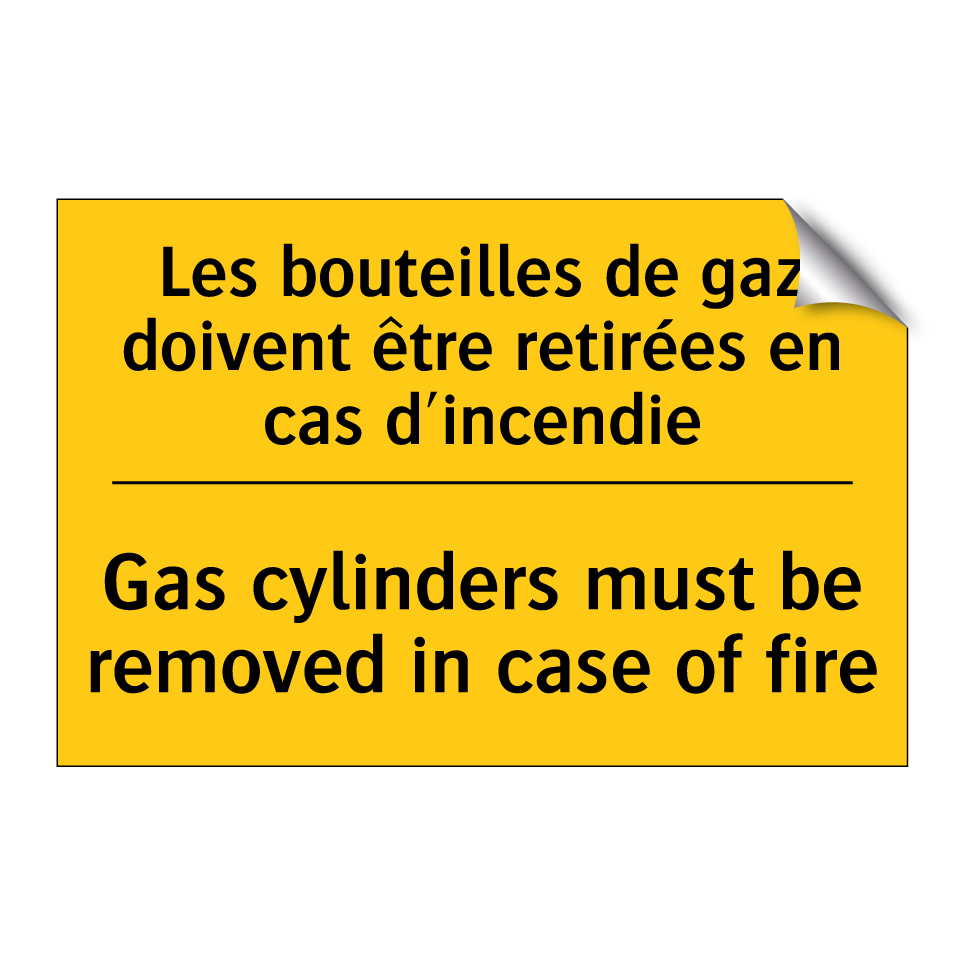 Les bouteilles de gaz doivent  /.../ - Gas cylinders must be removed  /.../