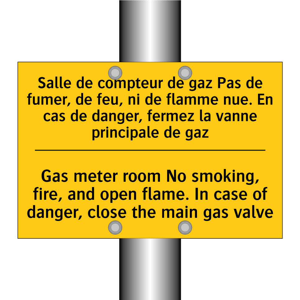 Salle de compteur de gaz Pas de  /.../ - Gas meter room No smoking, fire,  /.../