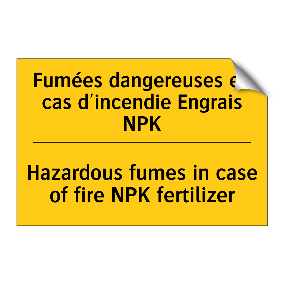 Fumées dangereuses en cas d'incendie  /.../ - Hazardous fumes in case of fire  /.../