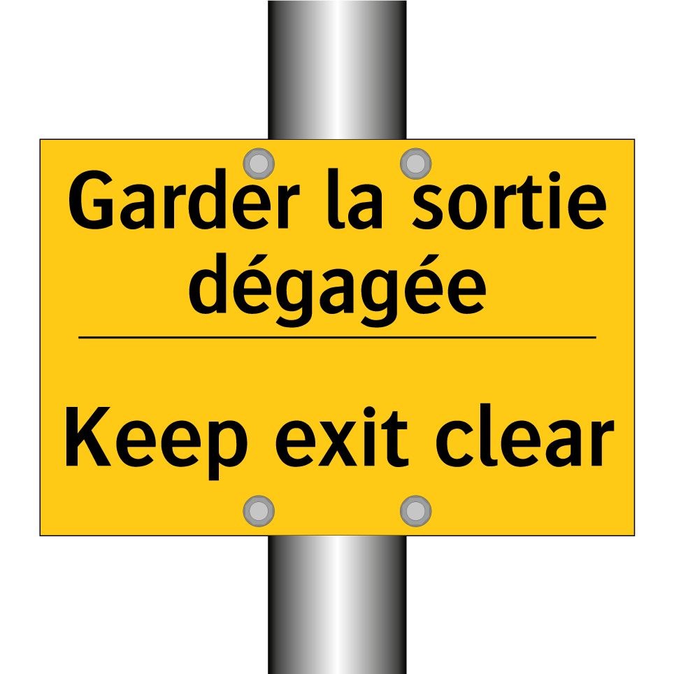Garder la sortie dégagée - Keep exit clear