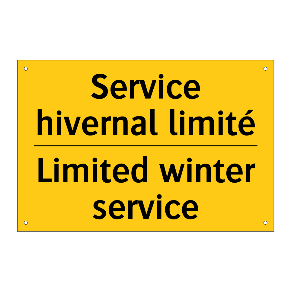 Service hivernal limité - Limited winter service