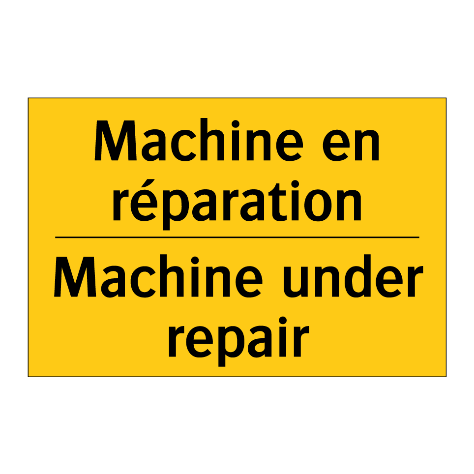 Machine en réparation - Machine under repair