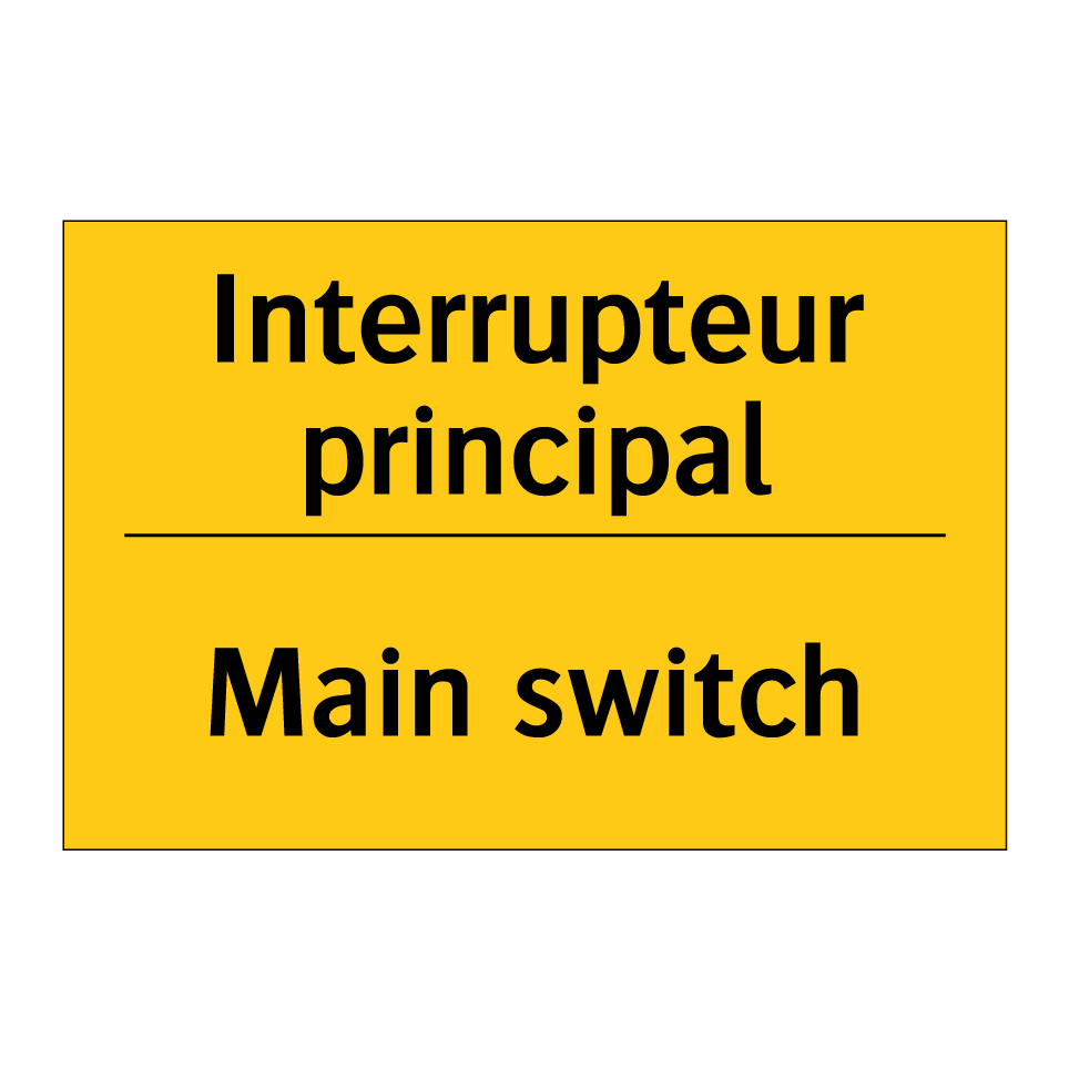 Interrupteur principal - Main switch