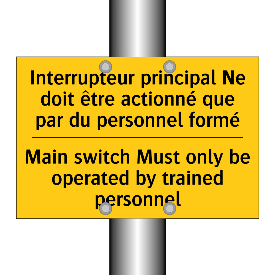 Interrupteur principal Ne doit  /.../ - Main switch Must only be operated  /.../