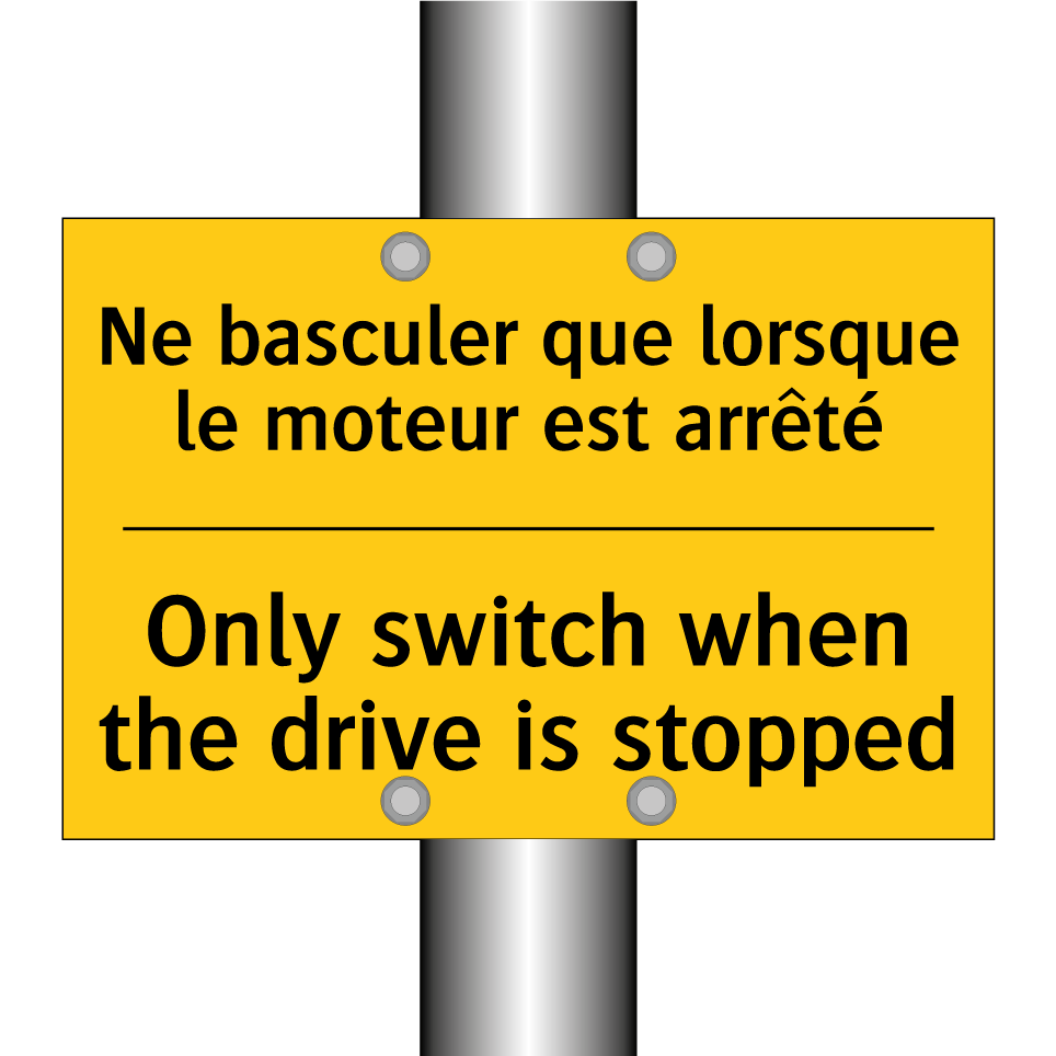 Ne basculer que lorsque le moteur  /.../ - Only switch when the drive is  /.../