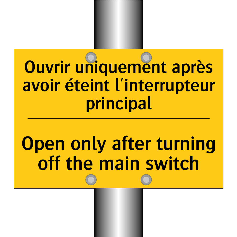 Ouvrir uniquement après avoir  /.../ - Open only after turning off the  /.../