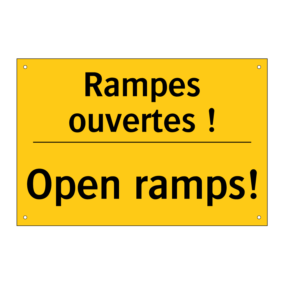 Rampes ouvertes ! - Open ramps!
