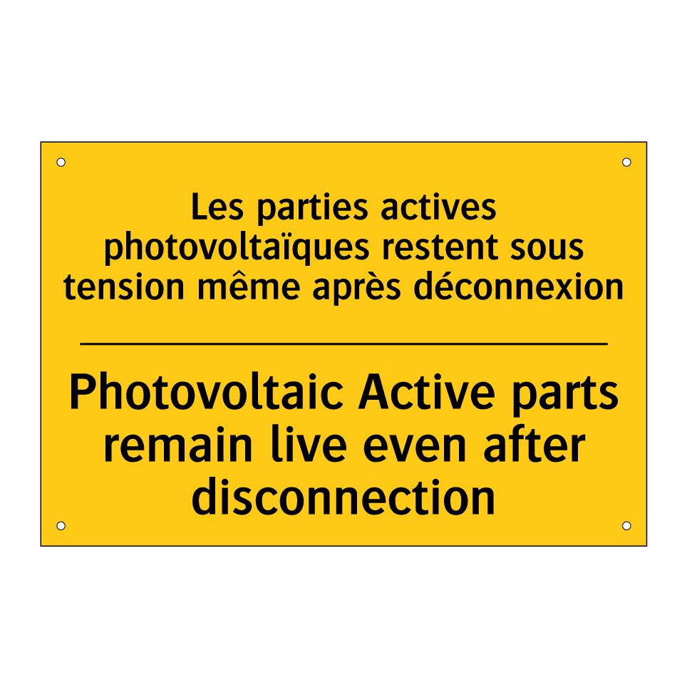 Les parties actives photovoltaïques  /.../ - Photovoltaic Active parts remain  /.../
