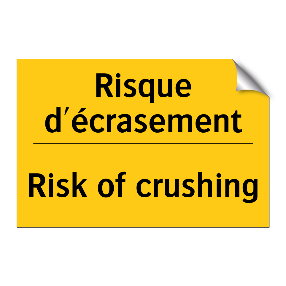 Risque d'écrasement - Risk of crushing