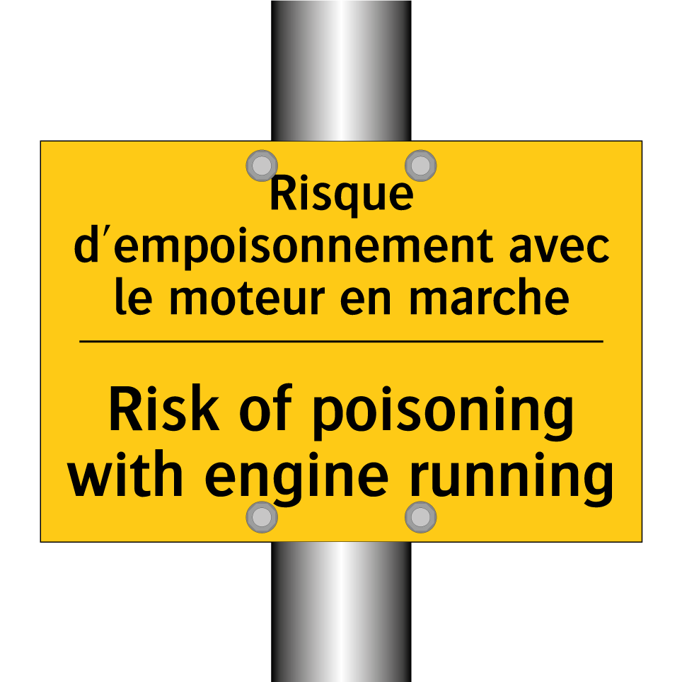 Risque d'empoisonnement avec le  /.../ - Risk of poisoning with engine  /.../