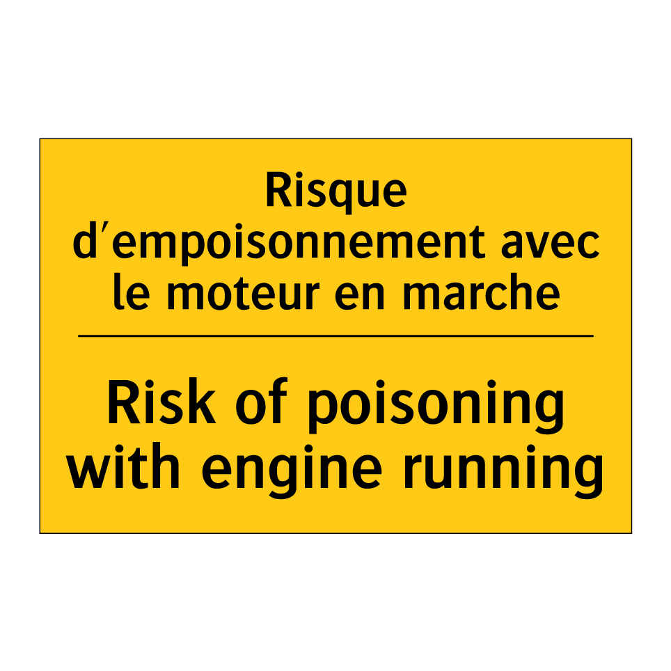 Risque d'empoisonnement avec le  /.../ - Risk of poisoning with engine  /.../
