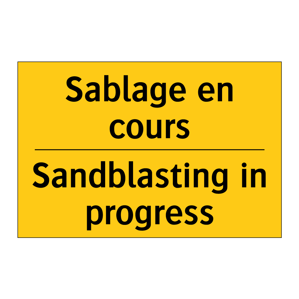 Sablage en cours - Sandblasting in progress