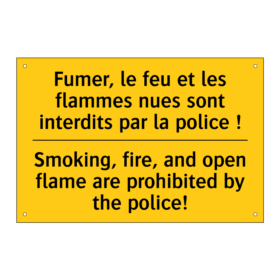 Fumer, le feu et les flammes nues  /.../ - Smoking, fire, and open flame  /.../