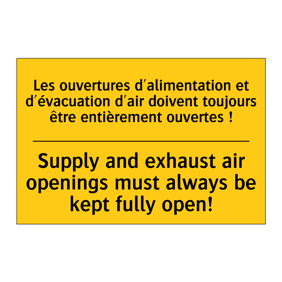 Les ouvertures d'alimentation  /.../ - Supply and exhaust air openings  /.../