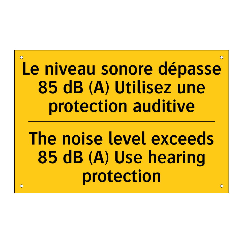 Le niveau sonore dépasse 85 dB  /.../ - The noise level exceeds 85 dB  /.../