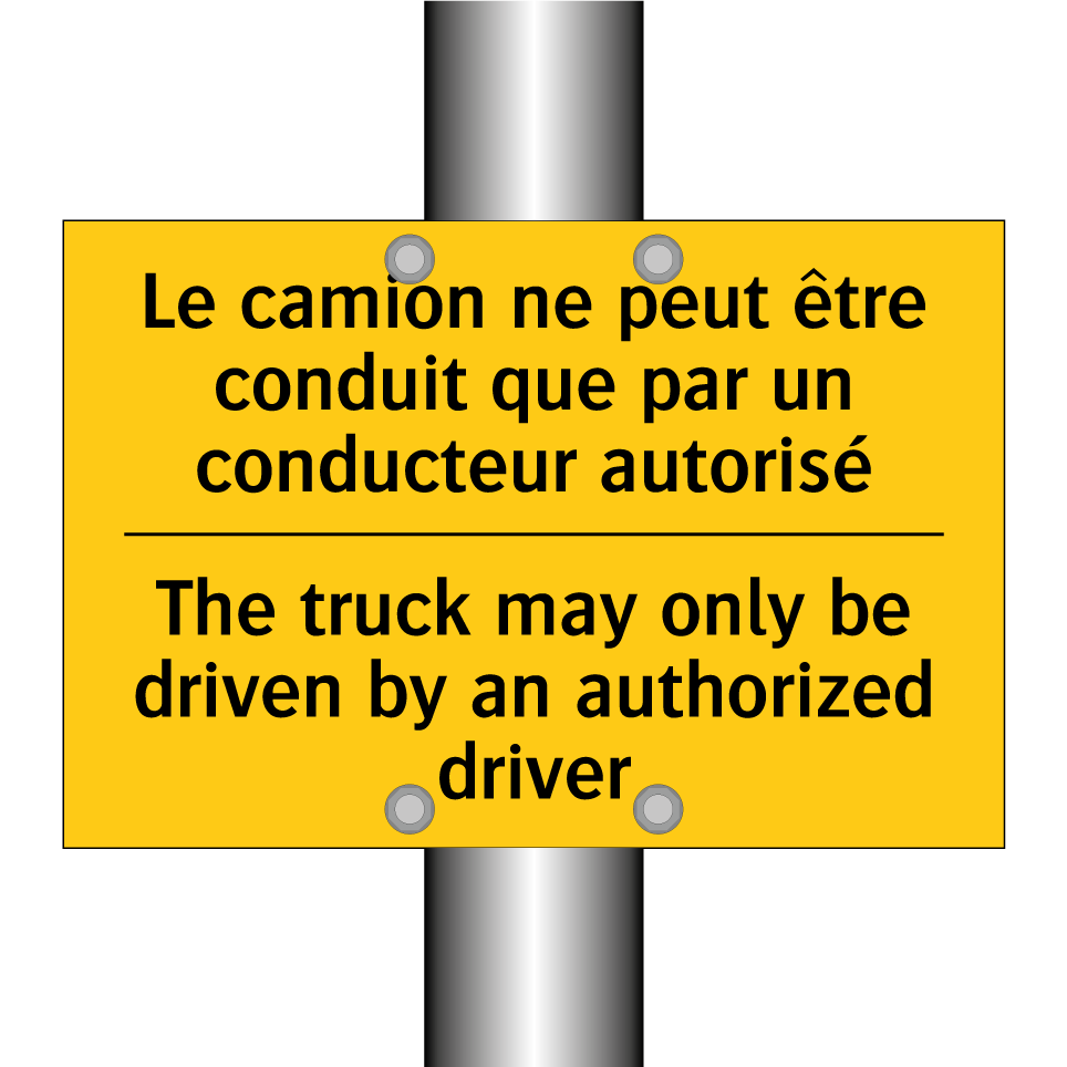 Le camion ne peut être conduit  /.../ - The truck may only be driven by  /.../