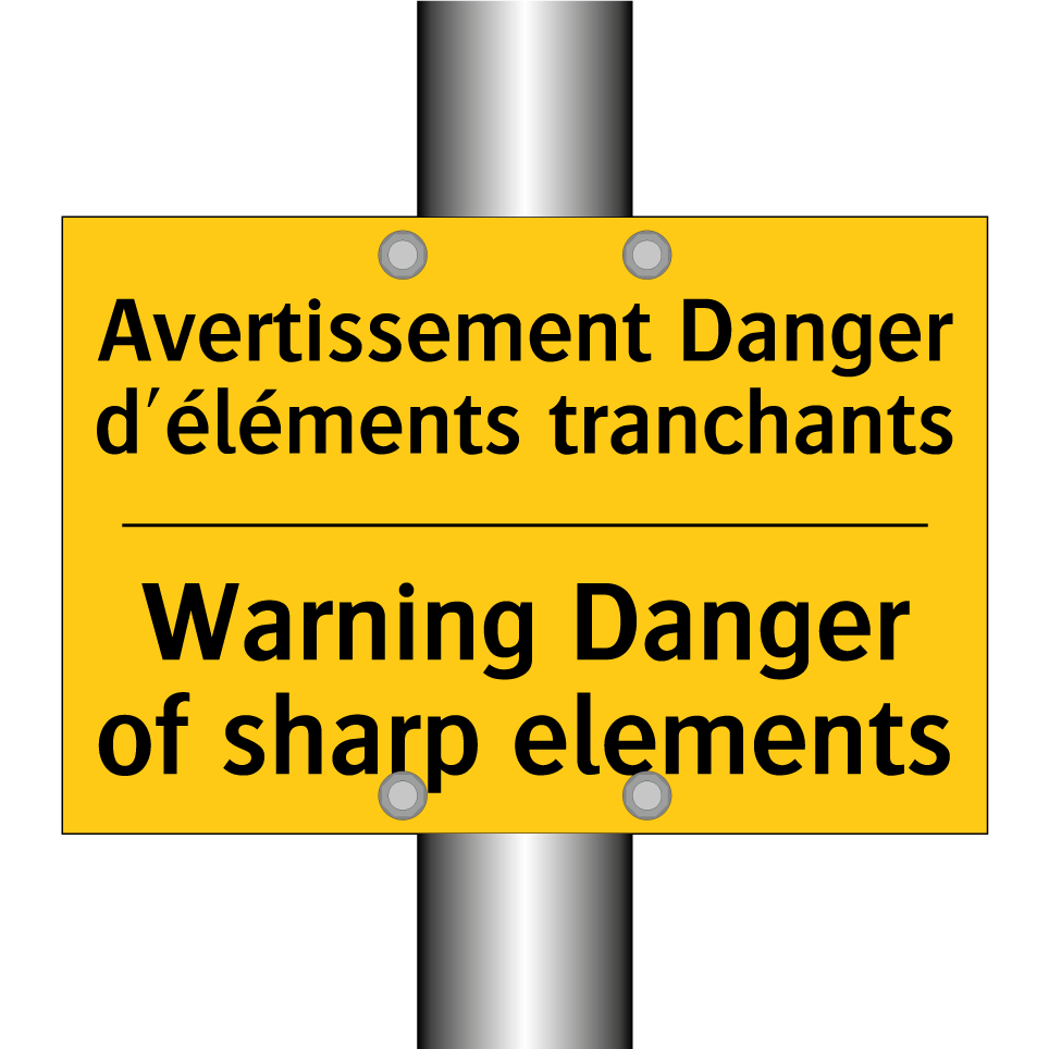 Avertissement Danger d'éléments  /.../ - Warning Danger of sharp elements /.../