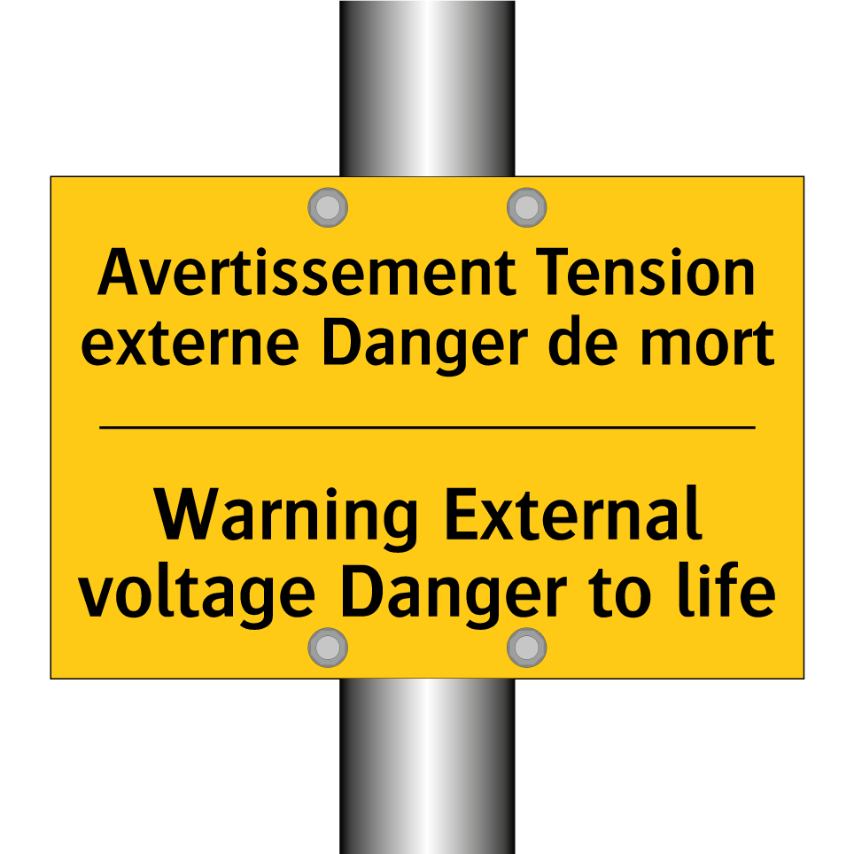 Avertissement Tension externe  /.../ - Warning External voltage Danger  /.../