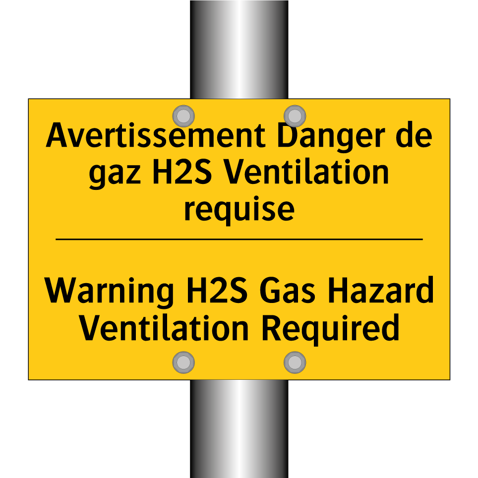 Avertissement Danger de gaz H2S  /.../ - Warning H2S Gas Hazard Ventilation  /.../