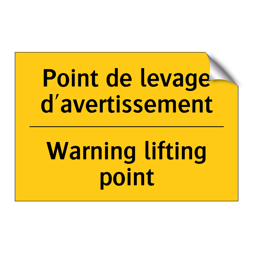 Point de levage d'avertissement /.../ - Warning lifting point