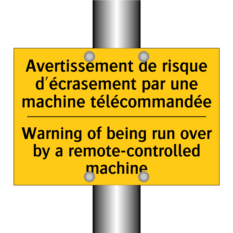 Avertissement de risque d'écrasement  /.../ - Warning of being run over by a  /.../