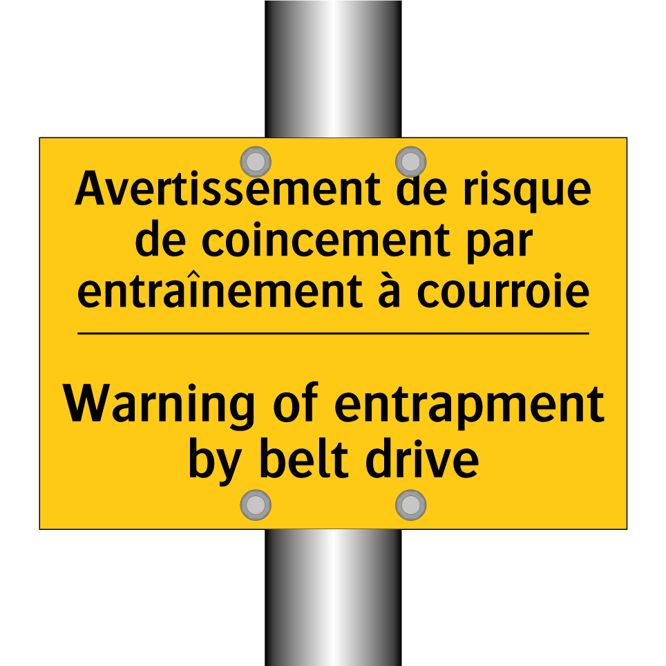 Avertissement de risque de coincement  /.../ - Warning of entrapment by belt  /.../