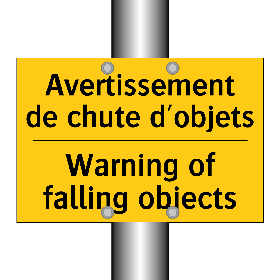 Avertissement de chute d'objets /.../ - Warning of falling objects