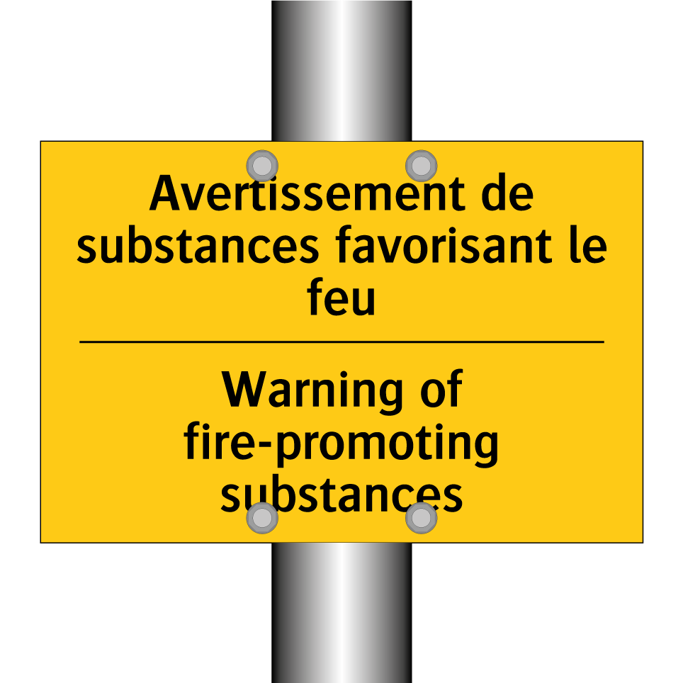 Avertissement de substances favorisant  /.../ - Warning of fire-promoting substances /.../