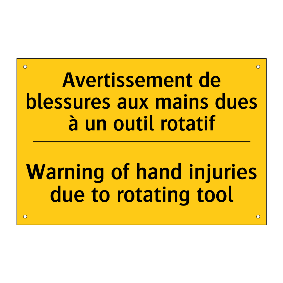 Avertissement de blessures aux  /.../ - Warning of hand injuries due to  /.../