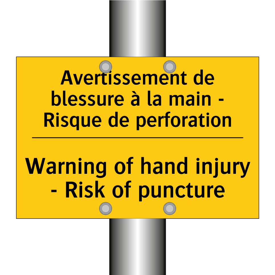 Avertissement de blessure à la  /.../ - Warning of hand injury - Risk  /.../