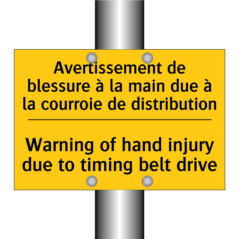Avertissement de blessure à la  /.../ - Warning of hand injury due to  /.../