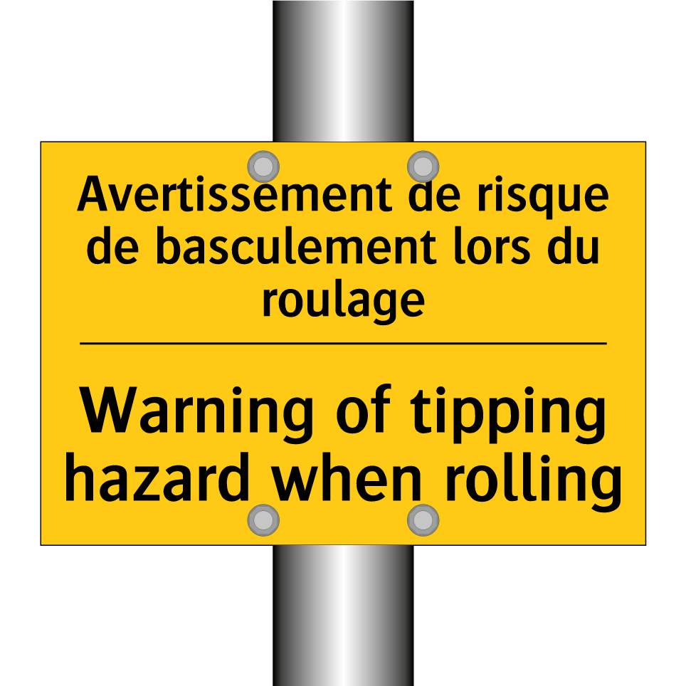 Avertissement de risque de basculement  /.../ - Warning of tipping hazard when  /.../