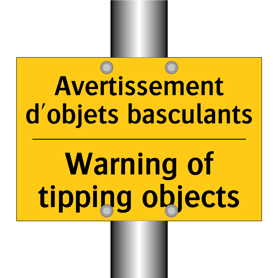 Avertissement d'objets basculants /.../ - Warning of tipping objects