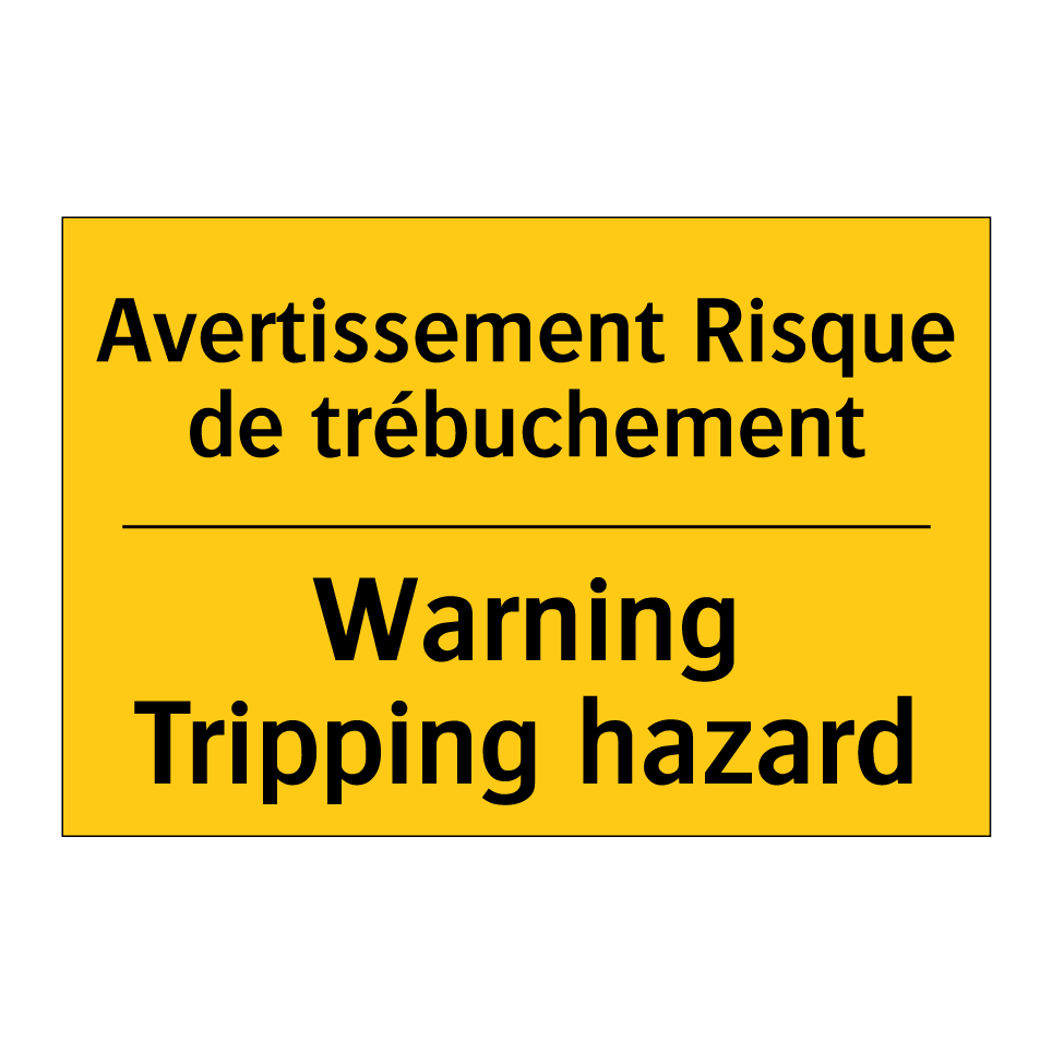 Avertissement Risque de trébuchement /.../ - Warning Tripping hazard
