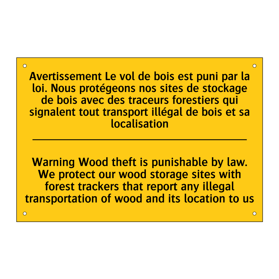 Avertissement Le vol de bois est  /.../ - Warning Wood theft is punishable  /.../