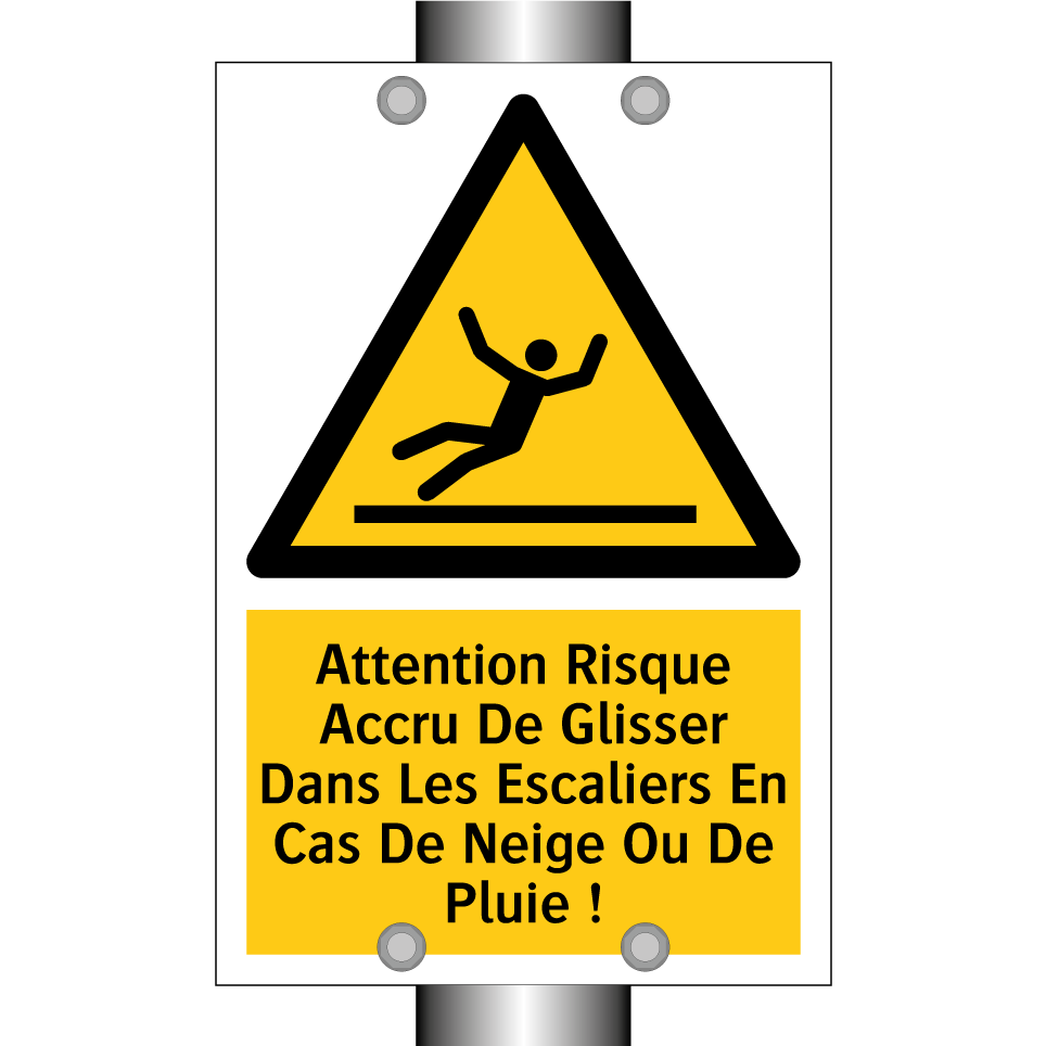 Attention Risque Accru De Glisser Dans Les Escaliers En Cas De Neige Ou De Pluie !