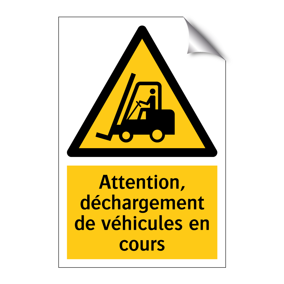 Attention, déchargement de véhicules en cours
