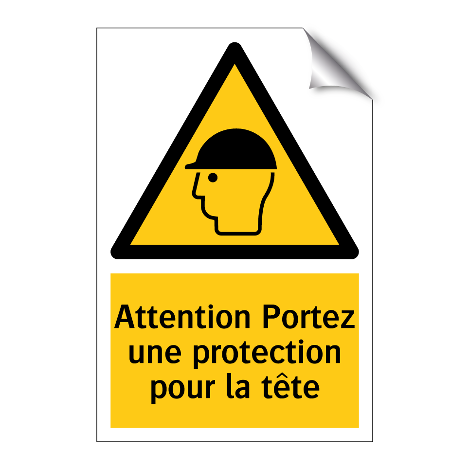 Attention Portez une protection pour la tête