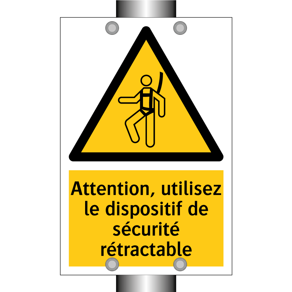Attention, utilisez le dispositif de sécurité rétractable