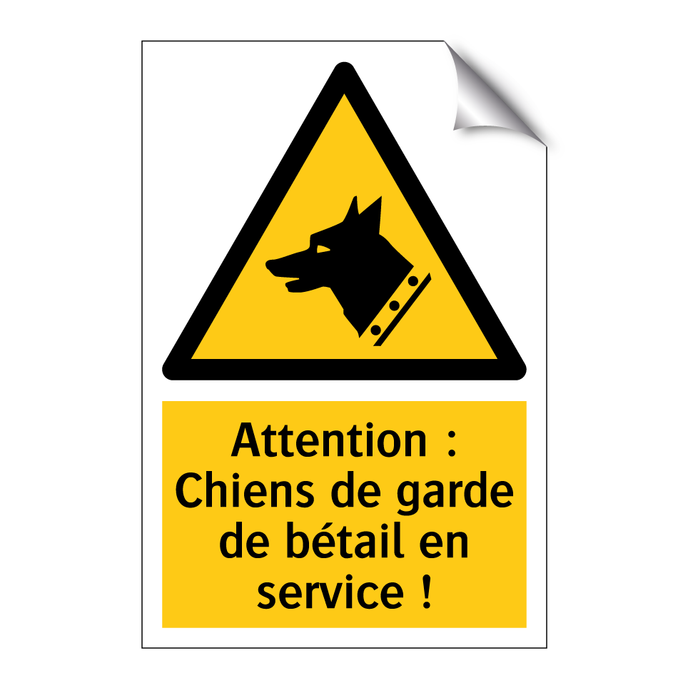 Attention : Chiens de garde de bétail en service !