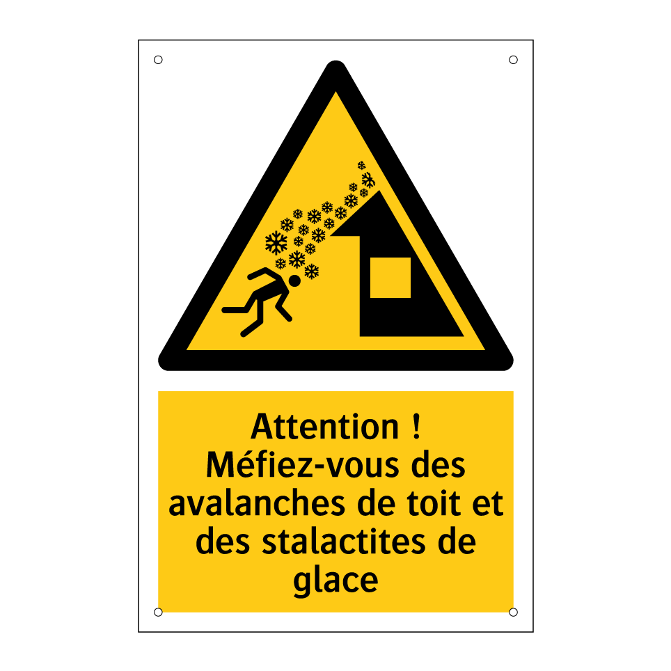 Attention ! Méfiez-vous des avalanches de toit et des stalactites de glace