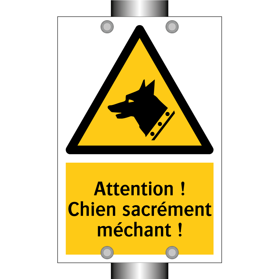 Attention ! Chien sacrément méchant !