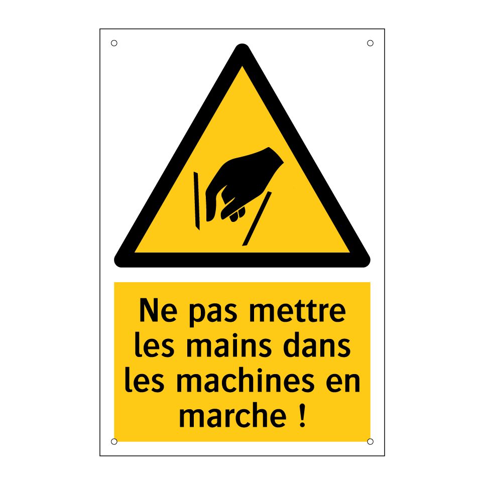 Ne pas mettre les mains dans les machines en marche !