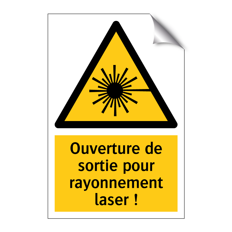 Ouverture de sortie pour rayonnement laser !