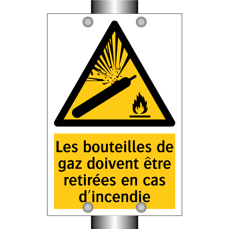 Les bouteilles de gaz doivent être retirées en cas d'incendie