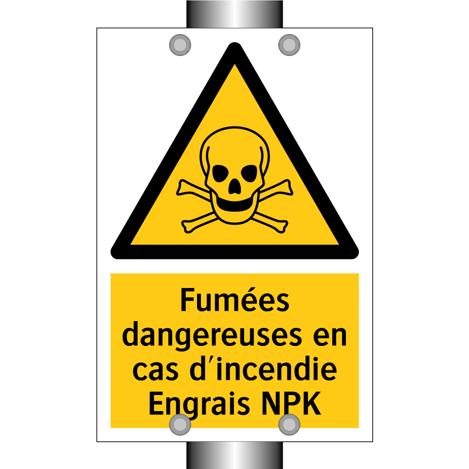Fumées dangereuses en cas d'incendie Engrais NPK
