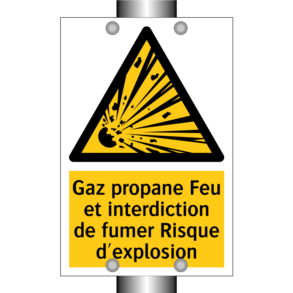 Gaz propane Feu et interdiction de fumer Risque d'explosion