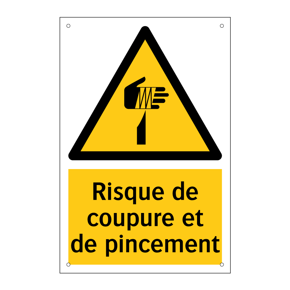 Risque de coupure et de pincement