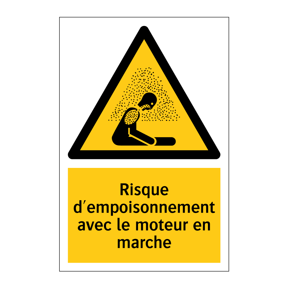 Risque d'empoisonnement avec le moteur en marche